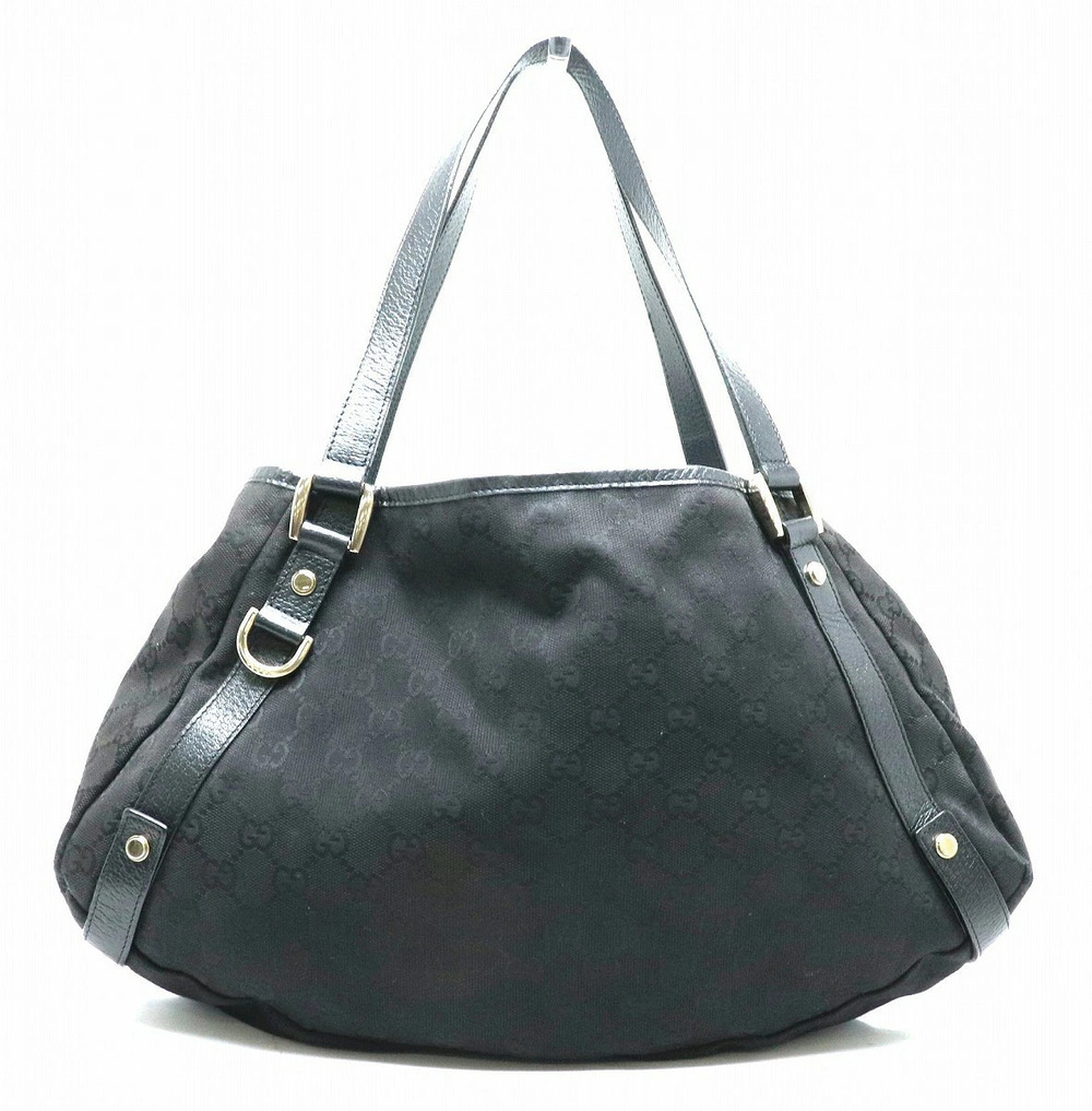 Gucci GG Canvas Shoulder Bag Leather Black